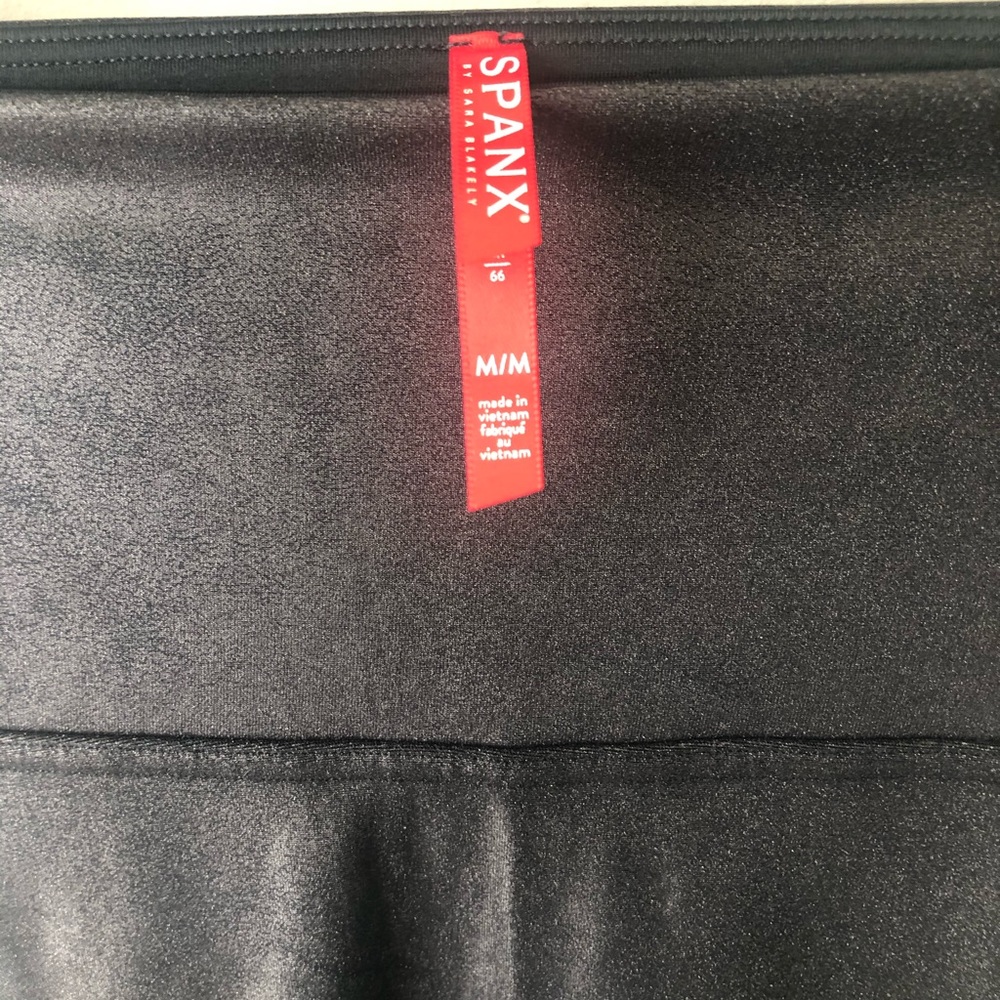 SPANX Faux Leather Moto Leggings, Black, M